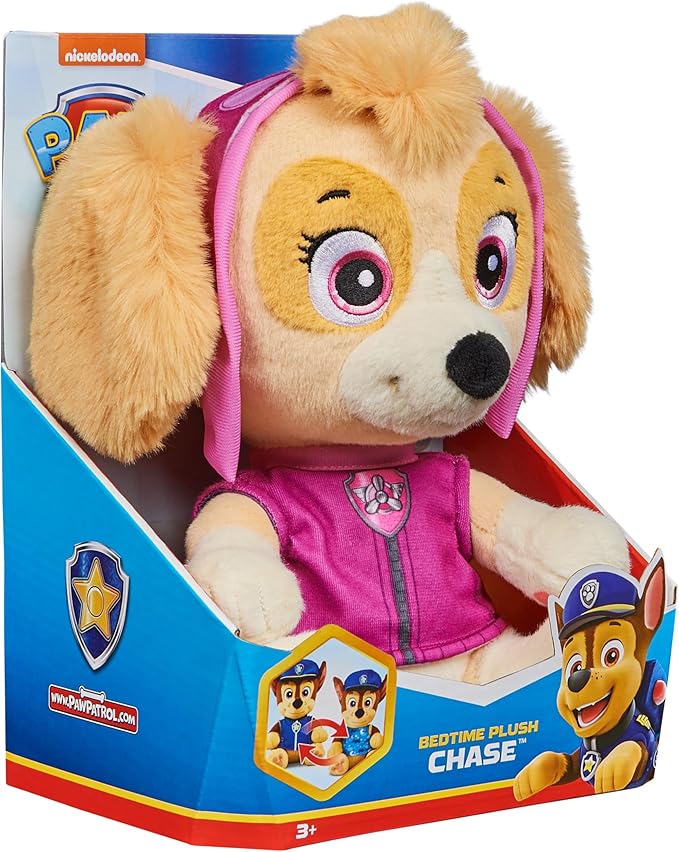 Paw Patrol, Bedtime Plush Skye, 10-Inch Stuffed Animal with Reversible Outfit, Kids Toys for Boys & Girls Ages 3 and Up