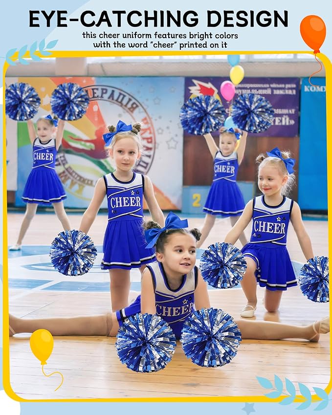 JenPen Cheerleader Costume Set Cheerleading Outfit Cheer Uniform Dress Cosplay for Halloween Party Gifts 3-9 Years