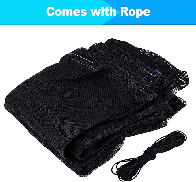 SPORTYOUTH Trampoline Net Replacement, 12ft 13ft 14ft 15ft Round Frame Trampoline Safety Enclosure Netting with Adjustable Straps, Breathable Weather & UV Resistant (NOT Included Poles)