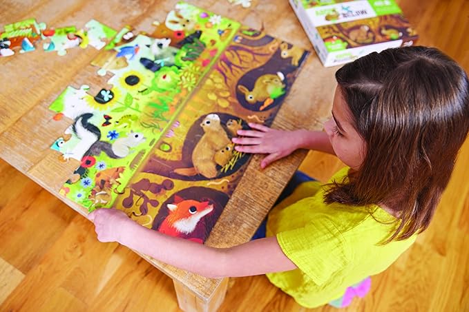 Crocodile Creek Above + Below 48-Piece Jigsaw Floor Puzzle - Fun Floor Puzzles for Kids Ages 4-8 - Vehicles - 27 x 20 inches Finished