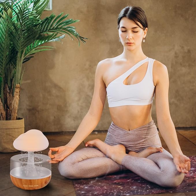 Aromatherapy Diffuser for Home and Office, Weljoy Rain Cloud Humidifier, Essential Oil Diffuser,Multiple Room Use, Mushroom Design | Aromatherapy Essential Oil, Micro Humidifier, Desk Fountain, Water Drop Sound