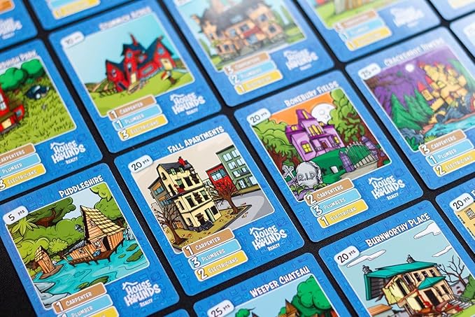 GoChuckle House Hounds Set Collection Card Game - A Race to Collect Workers Needed to Fix up Broken Down Houses, Strategy Game for Families, Adults, Kids, Ages 7+, 2-4 Players