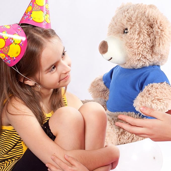 Bear Tee Shirt Fit 14-18inch Bear Clothes Stuffed Animal Clothes Shirt Basic Stuffed Bears Dolls Shirt, Blue