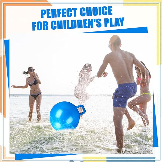 Kids Bouncy Hopper Ball with Handle Jumping Hopping Exercise Balls for Toddlers Boys Girls Indoor Outdoors Sports School Games Exercise Gifts(22 Inch,Blue)