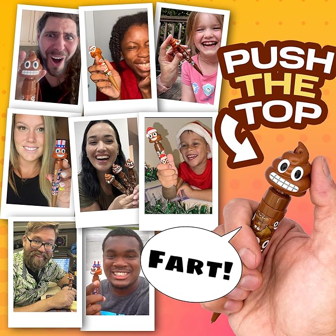Farting Poop Pen with Multiple Funny Sounds - Perfect Halloween Games & Novelty Gift for Teens, Kids & Boys - Pen & Prank Toy for Halloween Parties, Games & Family Fun All Day (Grimace)