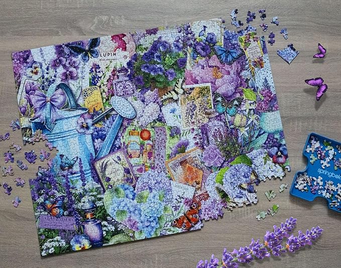 Springbok Purple Passion 1000 Piece Jigsaw Puzzle for Adults - Floral Collage - Unique Cut Pieces - Made in USA