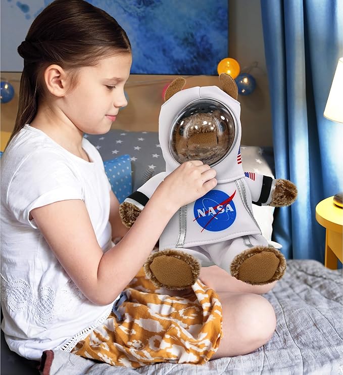 DolliBu Astronaut Dress Up Set for Teddy Bear Plush Toy - Astronaut Stuffed Animal Costume Outfit with Jacket, Helmet with Holes, and Pants, Create NASA Space Toys for Kids with Dress Up Set - Large