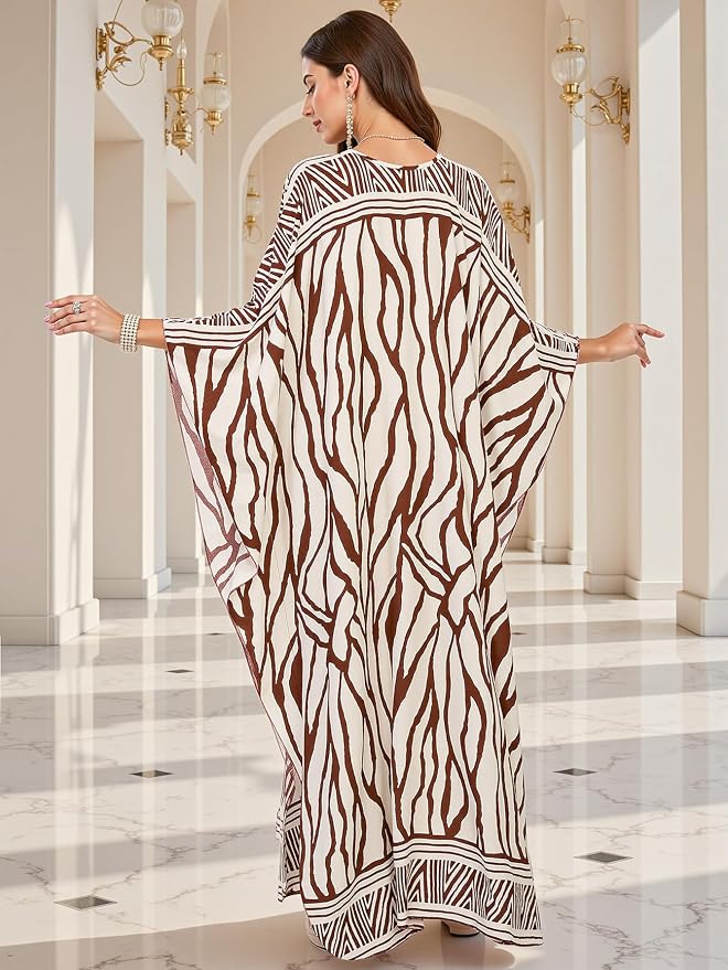 Mumu Dresses for Women Plus Size, Bohemian Kaftan Beach Cover Up Long Maxi Nightgown Soft Loungewear