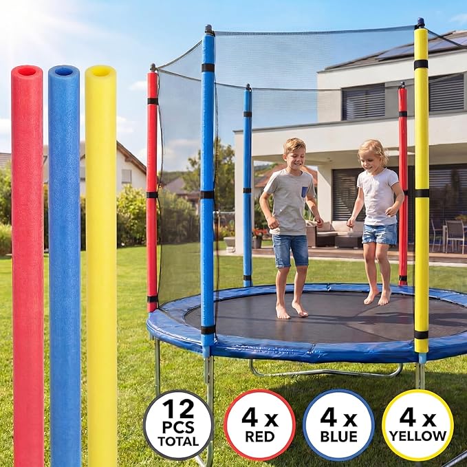 Gemscream 12 Pcs Trampoline Pole Foam Sleeve 35.4" Length 2026 Upgrade Materials Waterproof Trampoline Poles Cover Replacement for Outdoor Accessories