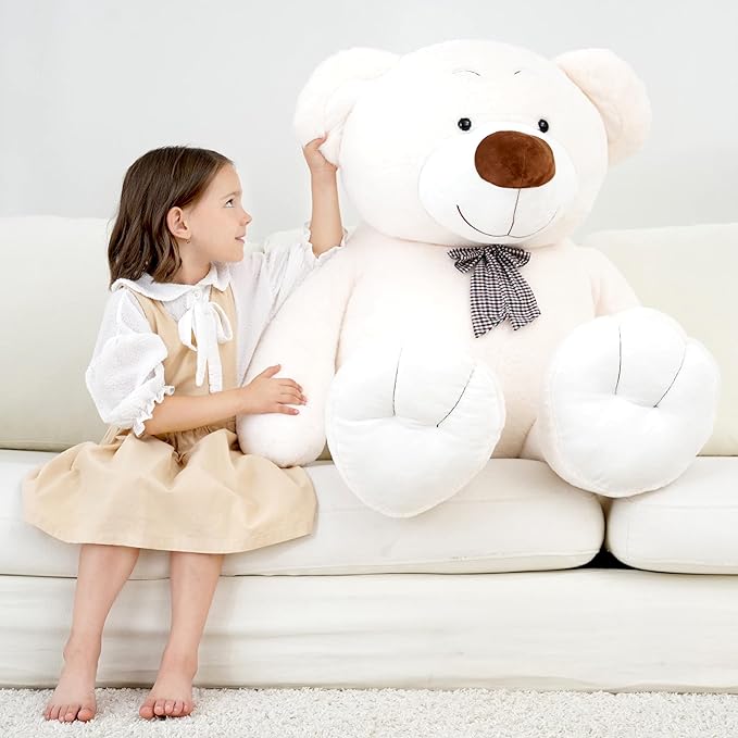 40 Inch Giant Teddy Bear Stuffed Animal, Big Teddy Bear Plush, Birthday Christmas Valentine's Gift for Girlfriend & Kids, White, 4.5 lbs