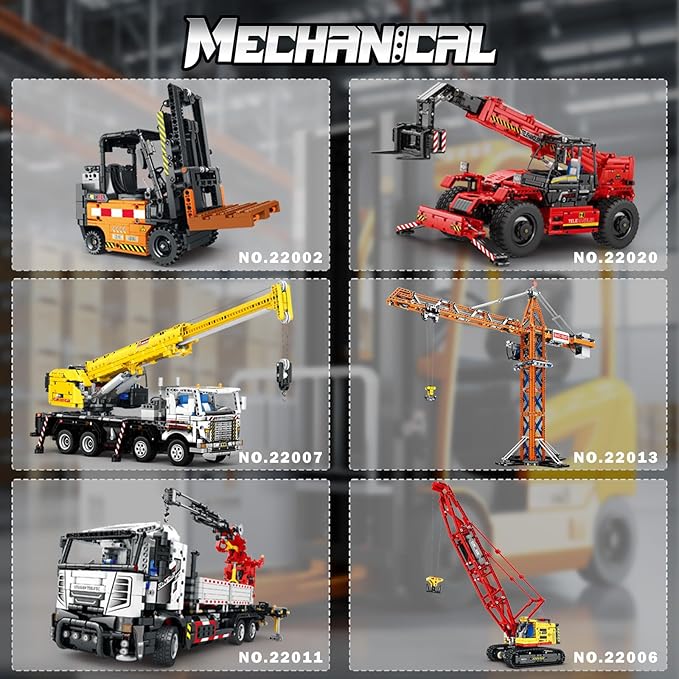 Forklift Truck Building Block Kit,RC Forklift Toys APP Remote Control Construction Machinery Set 22002, Shelf Lifted Truck,Educational Engineering Stem Building Toys for Boys Girls,722 PCS