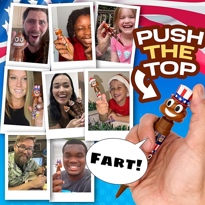 Farting Poop Pen with Multiple Funny Sounds - Perfect Halloween Games & Novelty Gift for Teens, Kids & Boys - Pen & Prank Toy for Halloween Parties, Games & Family Fun All Day (USA)