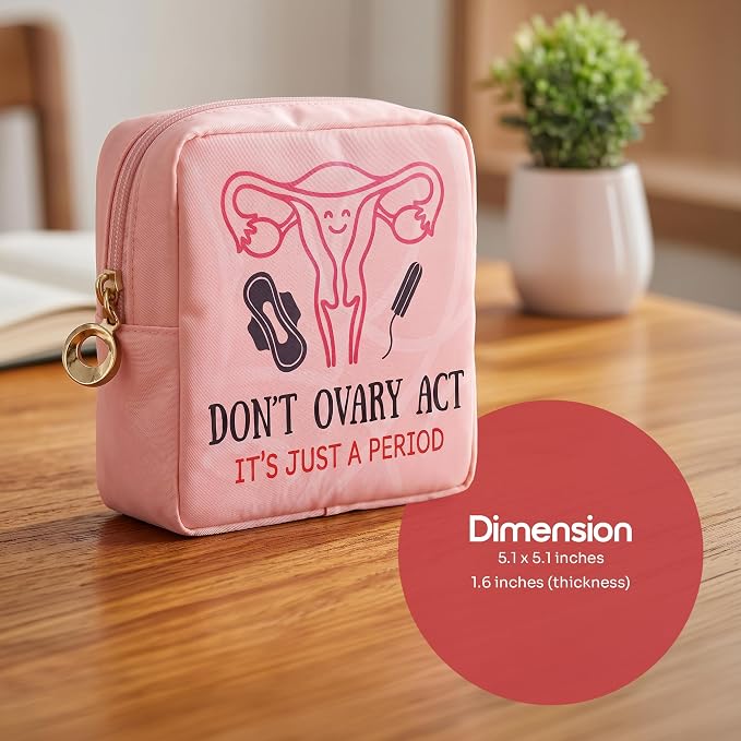 Discreet Period Pouch – Waterproof Feminine Hygiene Organizer for Pads, Tampons & Wipes, Compact Zippered Personal Care Bag for Travel, Work, Purse & Everyday Carry