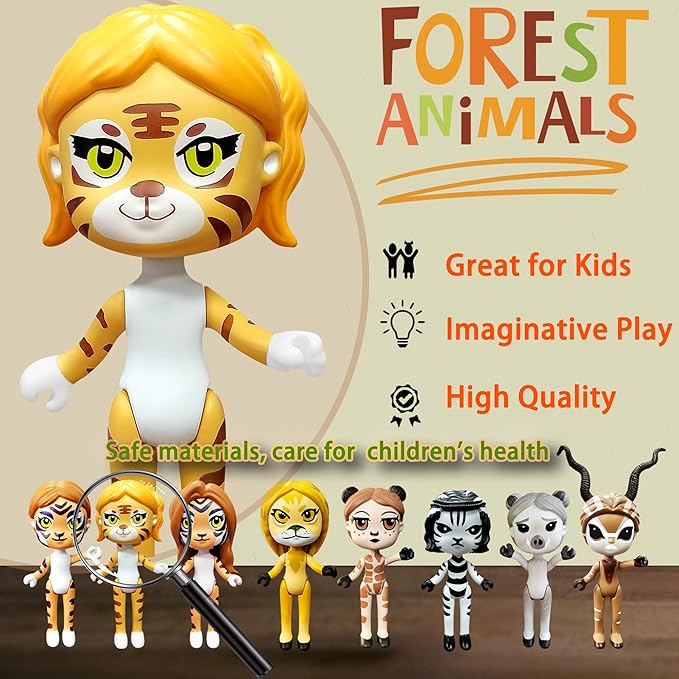 PLENTY MORE Forest Animal Theme Series Action Figure - 3.5 inches/8cm Collectible Action Figure, Creative Forest Animal Toy, Educational & Fun Play for Ages 3+, Safe & Non-Toxic (Tiggy The Homeless)