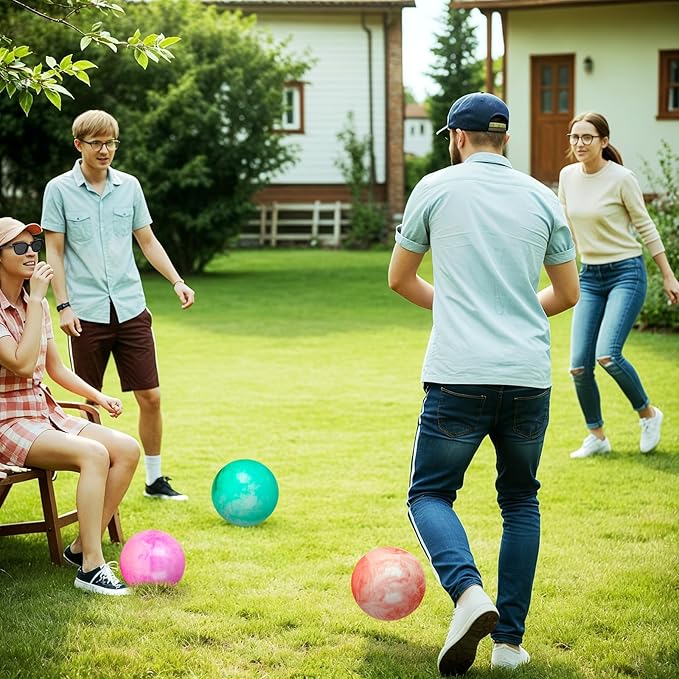 FUTUREPLUSX 6PCS Inflatable Playground Balls, 8.7 Inches Kickball Dodge Ball with Pump, for Kids Indoor and Outdoor Play, Party Favors