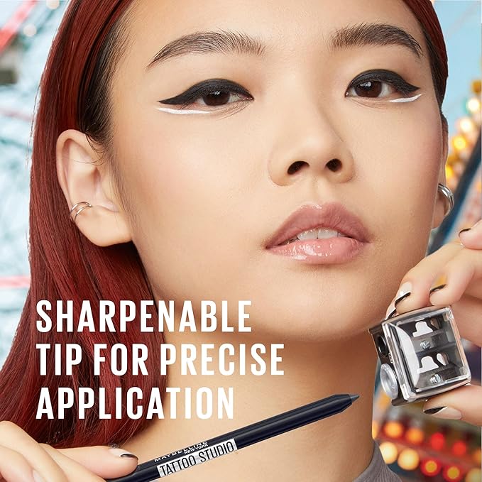 MAYBELLINE Tattoo Studio Long-Lasting Sharpenable Eyeliner Pencil, Glide on Smooth Gel Pigments with 36 Hour Wear, Waterproof, Stardust Chrome, 1 Count