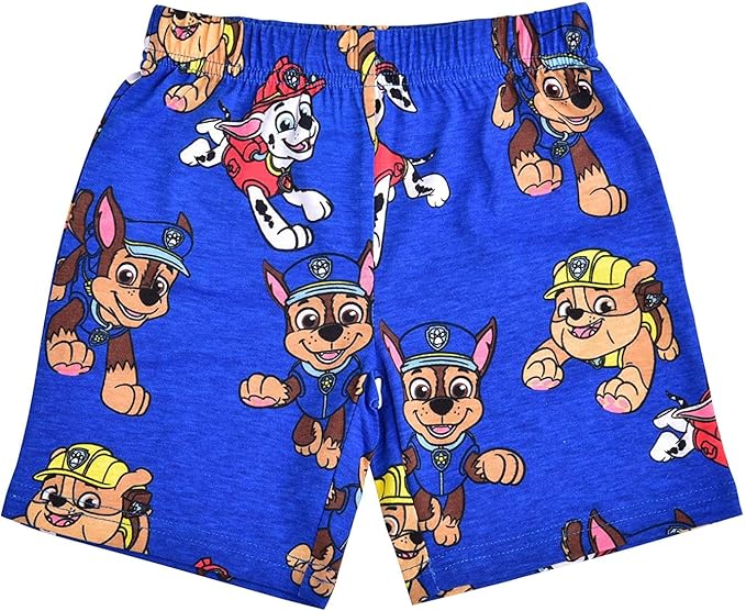 Paw Patrol Nickelodeon Chase, Marshall & Rubble Boys T-Shirt and Shorts Set for Toddler and Little Kids