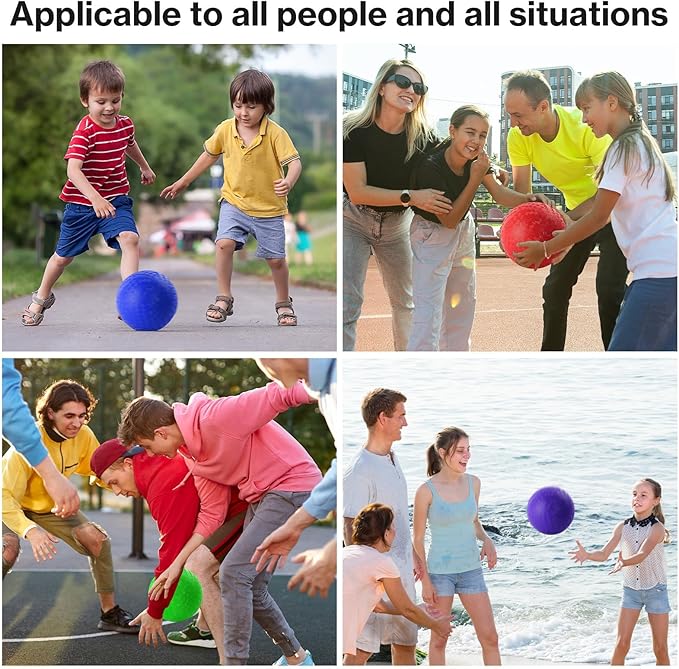 6 Pcs Dodgeballs 8.5 Inch Playground Ball 3 Colour Kickball Inflatable Rubber Handball Bouncy Dodge Ball with 1 Hand Pump for Outdoors Games Gym Camps Picnic (Needle is at The Top of The Pump)