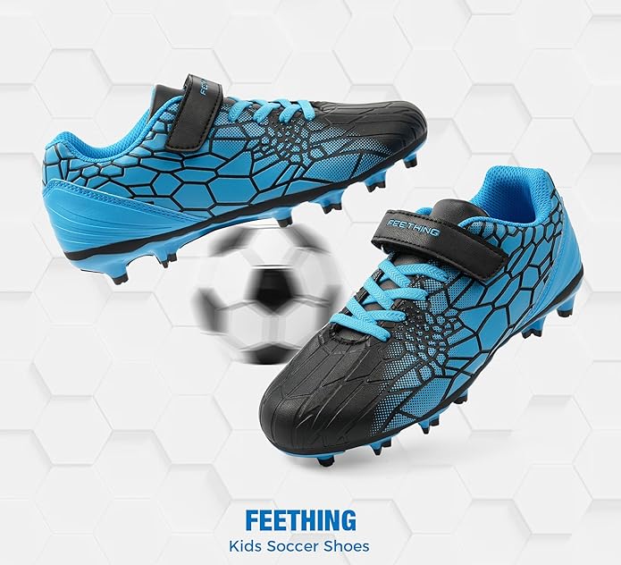 Kids Soccer Cleats for Boys Girls Soccer Shoes Firm Ground Youth Lightweight Athletic Training Football Cleats for Little/Big Kid