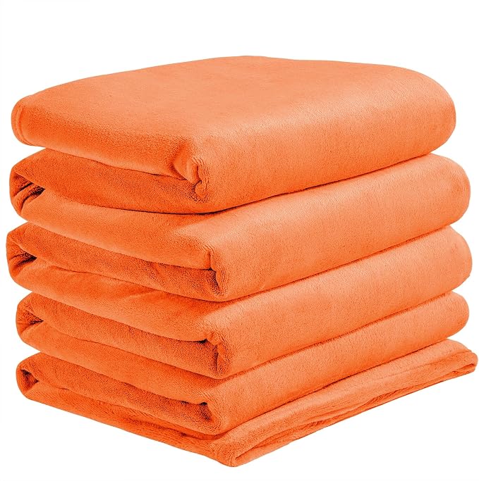 BEDELITE Fleece Blanket Soft Fall Oversized Bed Blanket Orange 120"x120" | Ultra Soft Fleece, Plush Microfiber, Lightweight Warmth, Fall Decor, Fade Resistant, Machine Washable, Perfect for Sharing