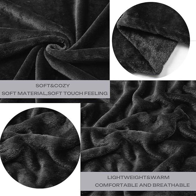 Dark Grey Fleece Plush Throw Blanket 50"x60"for Couch Fuzzy Cozy Flannel | Super Soft Lightweight Microfiber Blanket for Sofa Bed bedroom Home Decor All Season,Birthday Gifts for Women Mom Adult