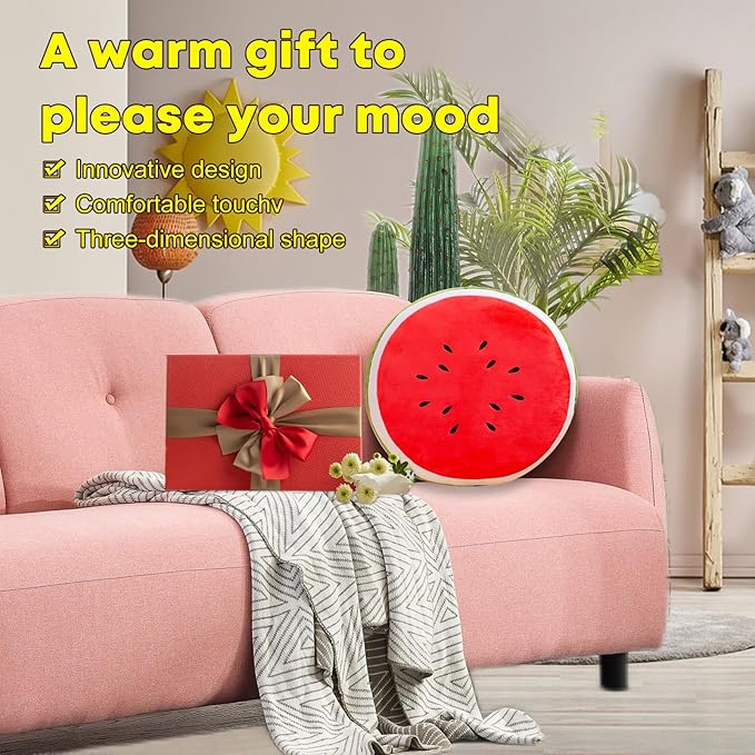 CHELEI2019 11.8" Watermelon Pillow Plush Cute Stuffed Fruit Cushion Hug Toy Gift for Kids