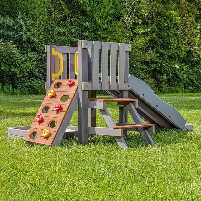 10'' Yellow Playground Accessories Metal Handles Set of 2 - Outdoor Playset Attachment Grab Handles, Kids Grab Bar for Playhouse,Treehouse, Jungle Gym, Climbing Frame