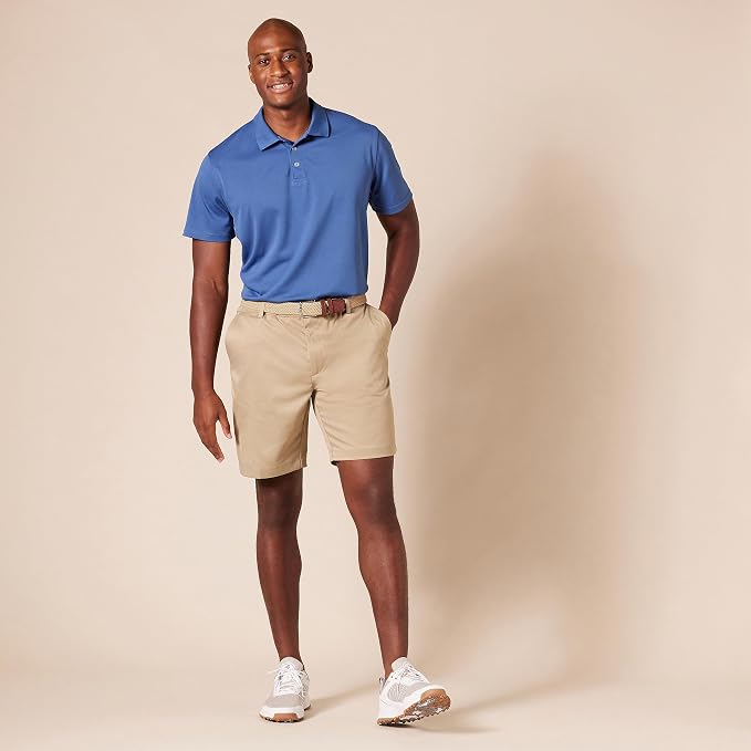 Amazon Essentials Men's Moisture Wicking Golf Polo Shirt, Short Sleeve, Slim-Fit, Quick-Dry, Active Wear