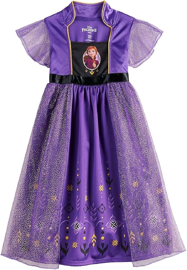 Disney Girls' Princess Dress Nightgown, Fantasy Gown, Soft & Cute Pajamas for Kids