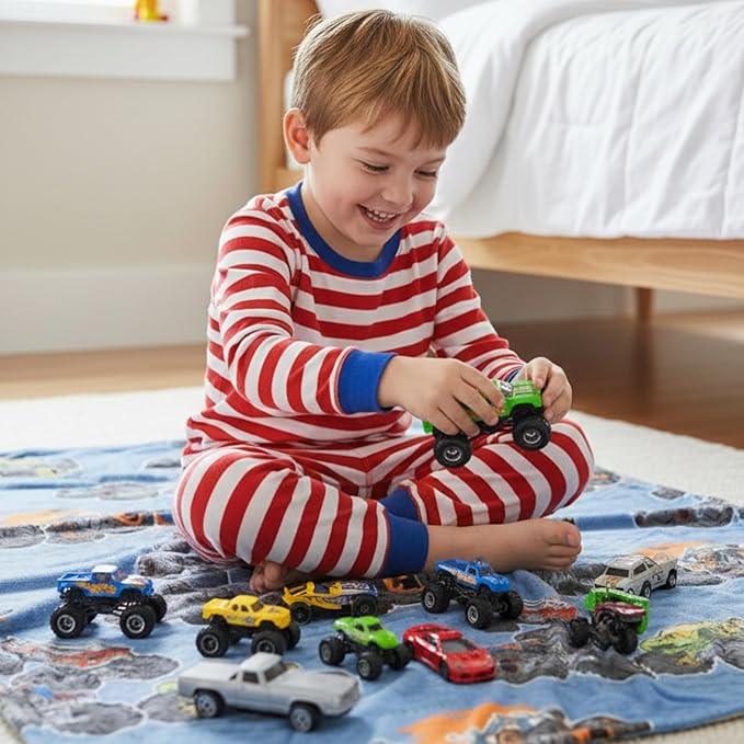Monster Trucks x Hot Wheels Kids Bedding Super Soft Plush Throw Blanket, 46 in x 60 in, (Officially Licensed Product) by Franco