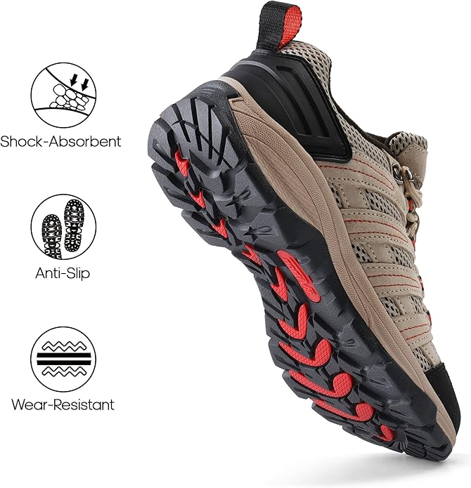 NORTIV 8 Women's Lightweight Hiking Shoes | Breathable Walking Sneakers Slip-Resistant For Outdoor Work Travel Daily Wear Wander