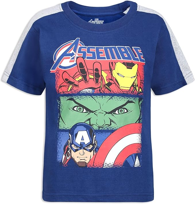 Marvel Boys' Marvel Avengers Boy's 4-Pack Superhero Short Sleeve Tee Shirt Set