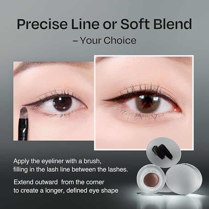 Piccasso PROEIGHT Stay On Gel Eyeliner 03 Wood Brown, Long Lasting Waterproof Cream Texture High Pigment Eyeliner for Precise Smooth Drawing, Korean Makeup