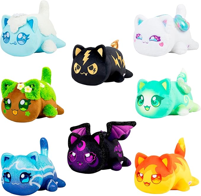Aphmau MeeMeows 11” Classic Mystery Plush, Elemental, YouTube Minecraft Gaming Channel, Plush Mystery Box, Blind Box, 1 of 8 Possible Elemental MeeMeows, Official Merch