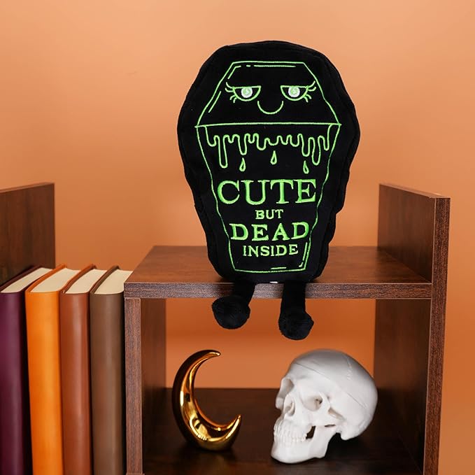 Rest in Plush Collectible – Spooky Cute Stuffed Toy, Soft Halloween Plushie for Collectors, Trick or Treat Gift, Fall Holiday Decoration - Cute But Dead Inside