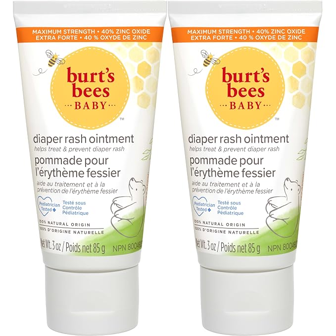 Burt's Bees Baby Diaper Rash Ointment, Maximum Strength, 40% Zinc Oxide, 100% Natural Origin, Pediatrician Tested, Net Weight 3 Ounces, Pack of 14