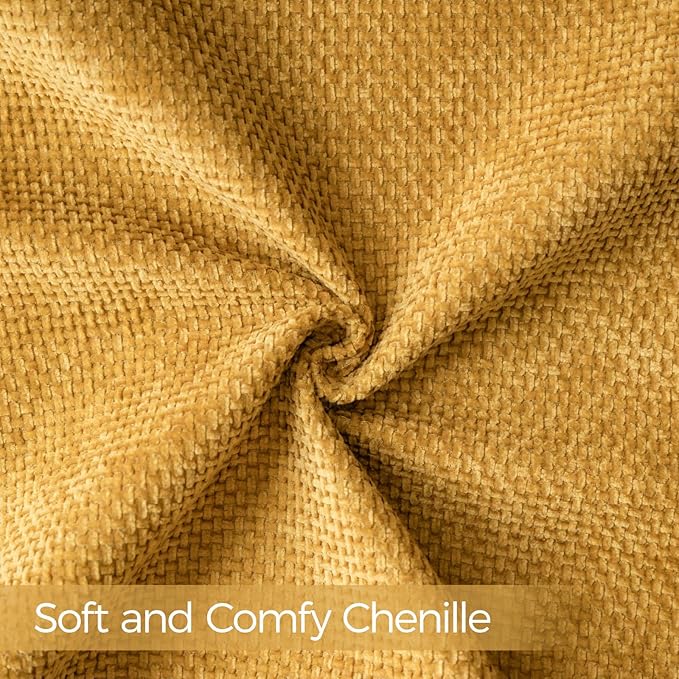 a moment Fall Mustard Yellow Chenille Throw Pillow Covers 24x24 Inch Pack of 2 Modern Decorative Throw Pillow Cases Farmhouse Cross Covers Home Decor for Sofa Bedroom Living Room