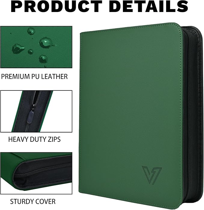 Top Loader Binder 9 Pocket,Holds 324 Top Loaders,Toploaders Binder 9 Pocket for 3" x 4"Rigid Cards,Double Sided Card Binder Abulm in 3"x4"Toploaders for Trading Cards
