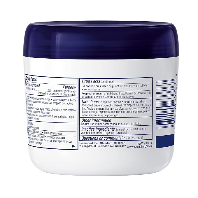 Aquaphor Baby Healing Ointment - Advance Therapy for Diaper Rash, Chapped Cheeks and Minor Scrapes - 14 Ounce (Pack of 1) Jar