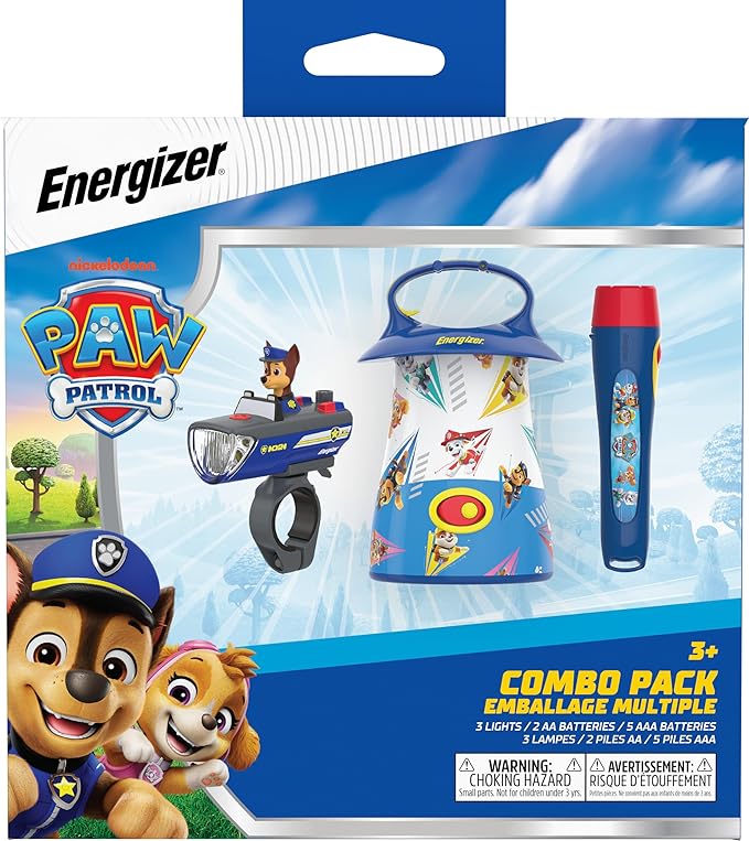 Energizer Paw Patrol Gift Set Flashlight, Lantern, Bike Light Combo Pack Kids Flashlights, Safe Flashlights for Kids, Paw Patrol Toys for Boys & Girls