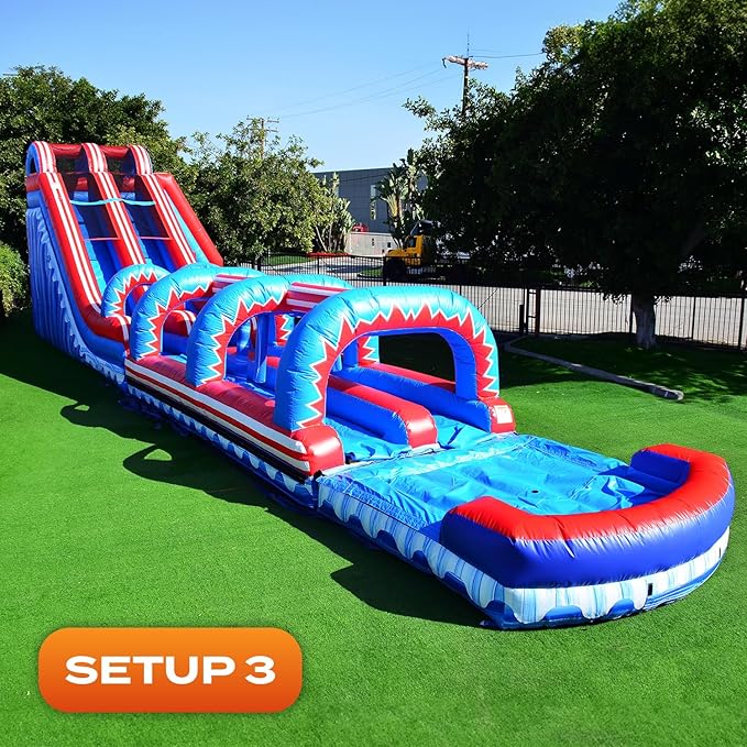 JumpOrange Flash Dual Lane Slide (5 in 1) with POP Out Fun Slip N Slide