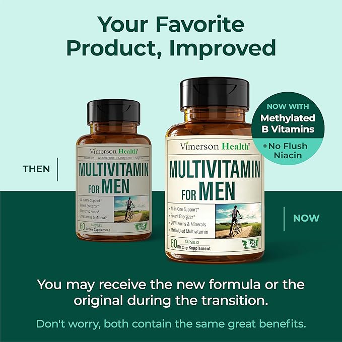 Methylated Multivitamin for Men with Bioavailable Vitamins, Chelated Minerals, Vitamin D, B12, C, A & Zinc for Energy, Focus and Immune Health – Premium Mens Multivitamins & Multiminerals – 60 Caps