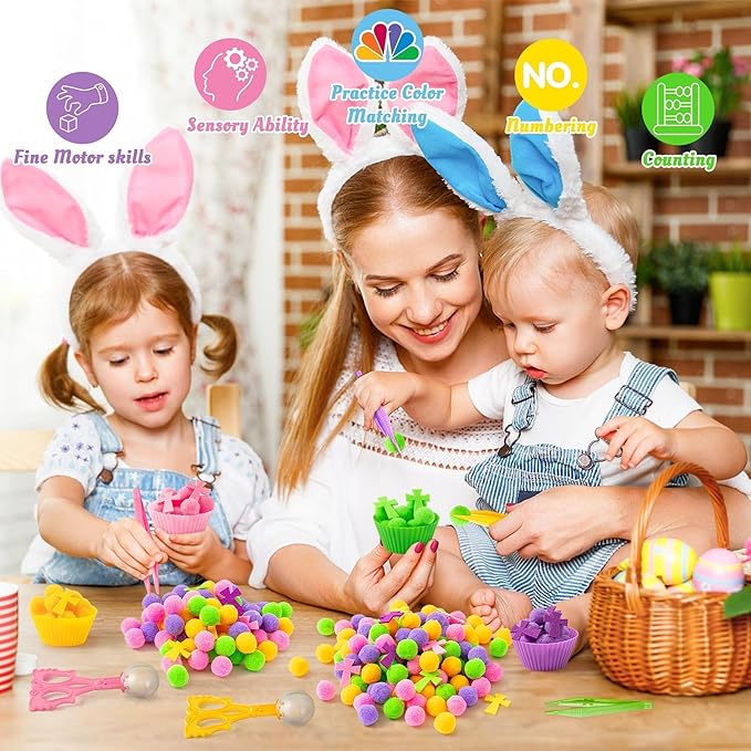 EZdhuawuse Summer Cross Sensory Bin Fillers for Kids - 295 Back to School Jesus Cross Fine Motor Toys, Birthday Gifts for Christian Church Sunday School, Preschool Color Counting Sorting Set for Child