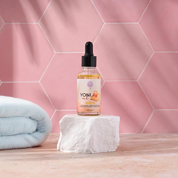 Magic V Yoni Oil for Women – Organic Feminine Care Vaginal Moisturizer, pH Balance & Odor Control, Soothes Ingrown Hair & Razor Bumps - Peach Scent