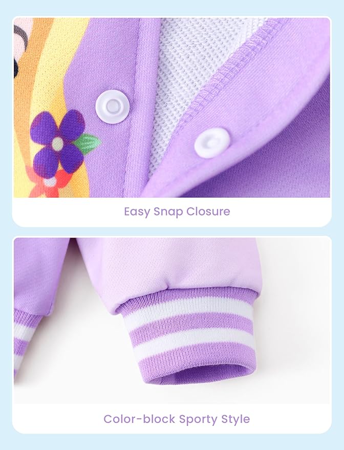 Disney Minnie Mickey Stitch Princess Frozen Marvel Jacket Lightweight Coat Button up Color Block Sweatshirt Sizes 2-14 Years