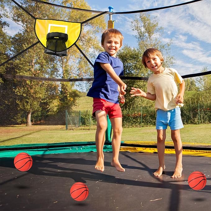 Trampoline Basketball Hoop Set, Trampoline Basketball Hoop Attachment Waterproof Basketball Goal for Trampoline Soft Basketball Game Accessories for All Ages Basketball Lovers