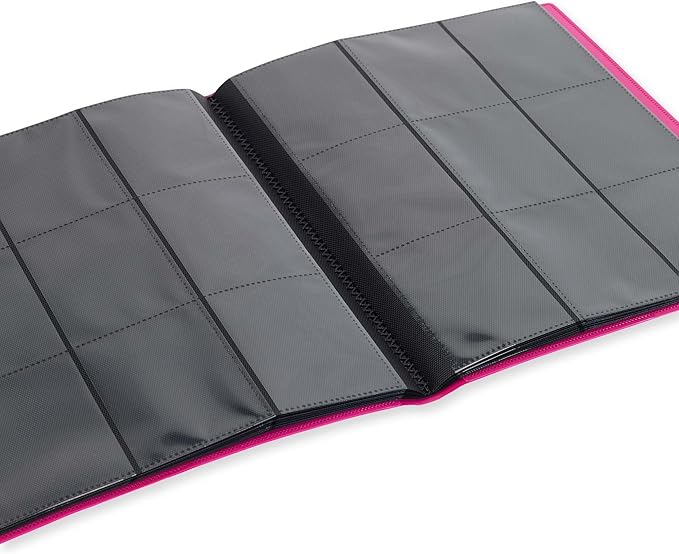 Vault X 9 Pocket Standard Strap Binder, Holds 360 Trading Cards in 20 Side-Loading Pages (Pink)