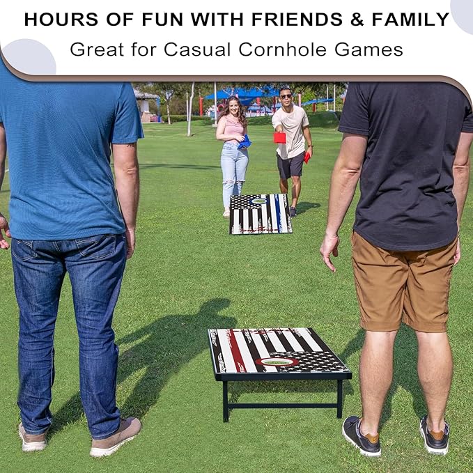 LED Cornhole Set, 3 x 2ft / 4 x2 ft Cornhole Board Game Set, Corn Hole Outdoor Game, Multi-Design with Light-Up Border, 8 Bean Bags, Carrying Case for Backyard, Beach, Lawn