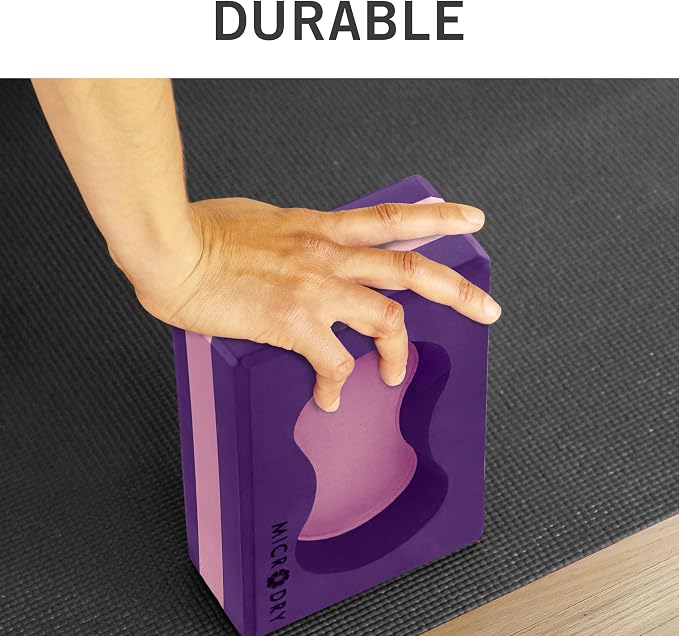MicroDry Sure Grip Yoga Block Set of 2 - Purple/Pink