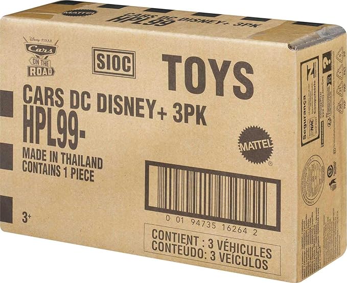 Mattel Disney Pixar Cars Mini Racers 3-Pack of Small Die-Cast Toy Cars & Trucks Inspired by Favorite Characters (Styles May Vary)